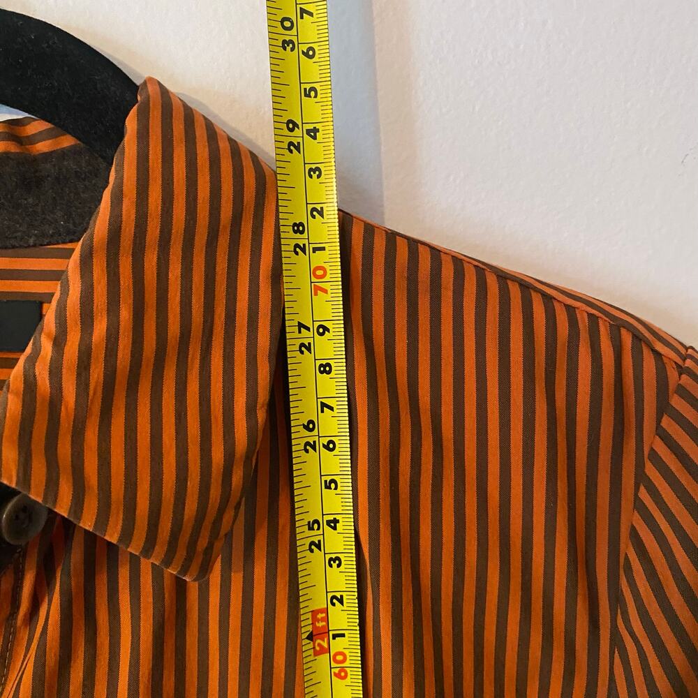 Lafayette 148 Orange Brown Pinstripe Button Down Shirt Cotton Preppy size Small - Picture 10 of 12